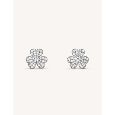 Van Cleef & Arpels Frivole White Gold And Diamond Earrings