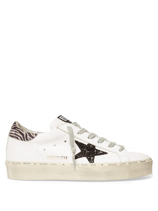 white leather star trainers