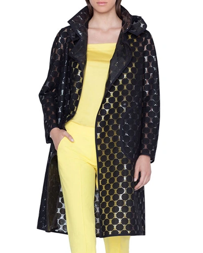 Akris Punto Dot-lace Raincoat In Black