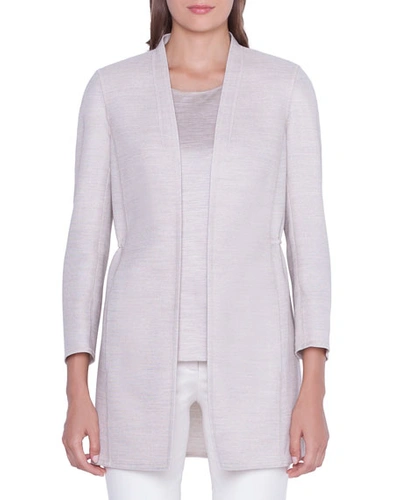 Akris Blanca Open-front Pique Cardigan In Medium Beige