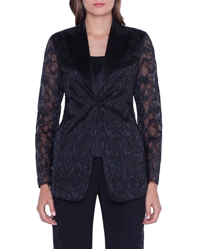 Akris Amedea Market Embroidered Jacket In Black