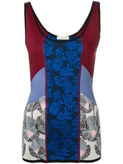 Etro Pacific Print Knit Tank Top In Blue