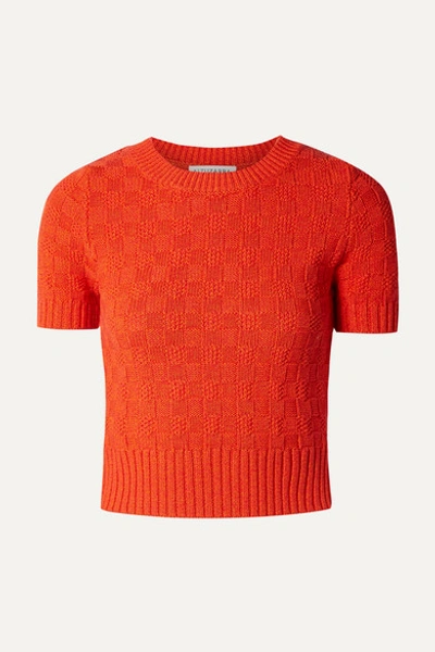 Altuzarra Short-sleeve Crewneck Knit Sweater In Orange