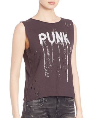 R13 'punk' Sleeveless Destroyed Shirt In Black | ModeSens