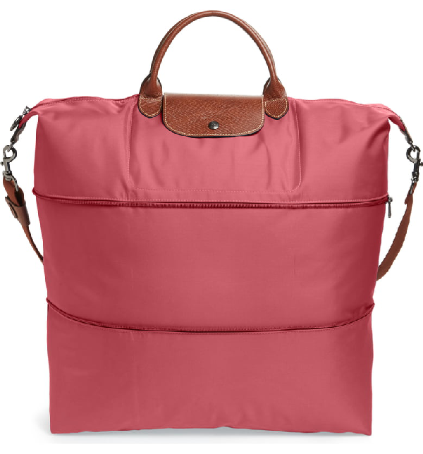 Longchamp Le Pliage 21inch Expandable Travel Bag Burgundy In Fig
