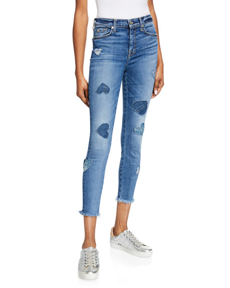 7 for all mankind heart patch jeans