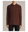 Allsaints Clash Long-sleeved Polo Shirt In Burnt Red