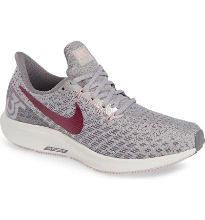 Nike Women's Air Zoom Pegasus 35 Knit Low-top Sneakers In Grey/ True Berry/ Gun Smoke