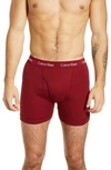 Calvin Klein 3-pack Boxer Briefs In Scarab/ Bluesteel/ Biking Red