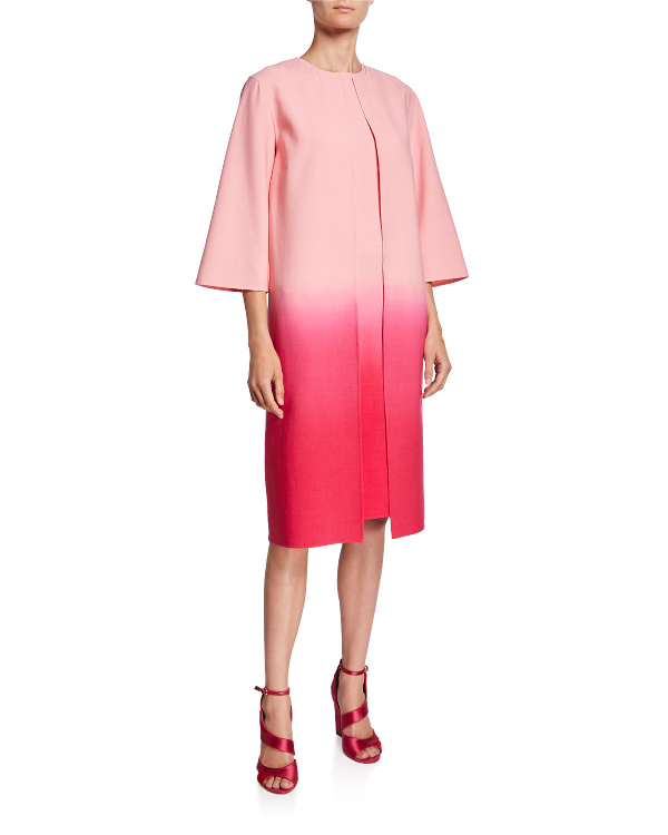 Oscar De La Renta OpenFront DipDye Coat In Pink ModeSens