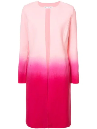 Oscar De La Renta Ombré Slim-fit Collarless Coat - Pink