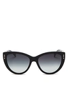 Moschino Women's Cat Eye Sunglasses, 56mm In Black/gray
