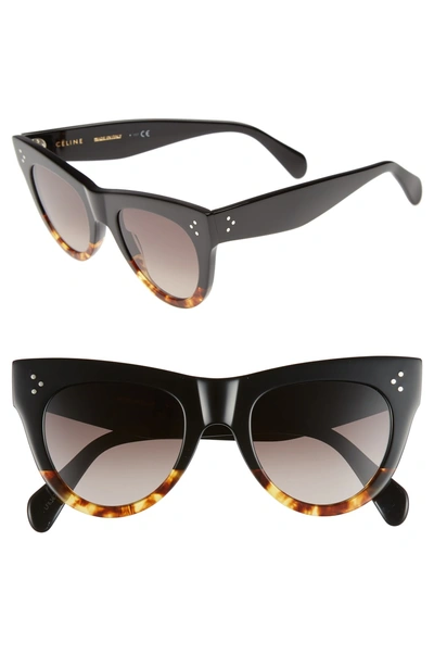 Celine 51mm Cat Eye Sunglasses - Black/ Havana/ Brown