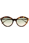 Tom Ford Chloe 57mm Cat Eye Sunglasses - Havana/ Rose Gold/ Turquoise In Tortoiseshell