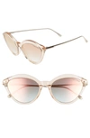 Tom Ford Chloe 57mm Cat Eye Sunglasses In Peach/ Rose Gold/ Brown Pink