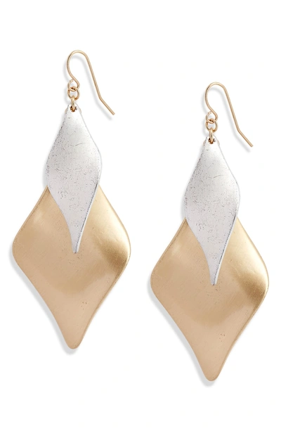 Area Stars Drop Earrings In Two Tone