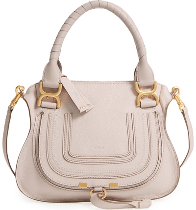 Chloé Marcie Small Double Carry Bag In Abstract White