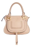 Chloé Small Marcie Leather Satchel In Blush Nude