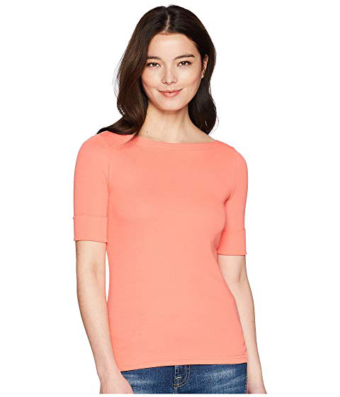 Download Lauren Ralph Lauren Petite Cotton Boat Neck T-shirt, Calla ...