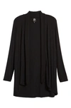 Bobeau High/low Jersey Cardigan In Black