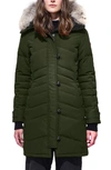 Canada Goose Shelburne Slim-fit Parka W/ Removable Fur Trim In Military Green