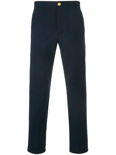 Thom Browne Men's Straight-fit Unconstructed Chino Pants In Blue