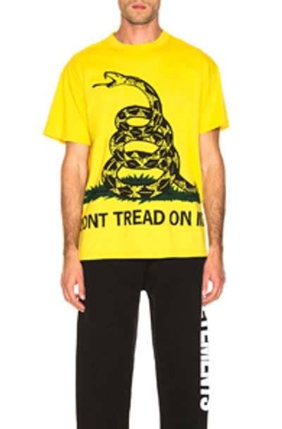 Vetements Oversized Printed Stretch-cotton Jersey T-shirt In Yellow