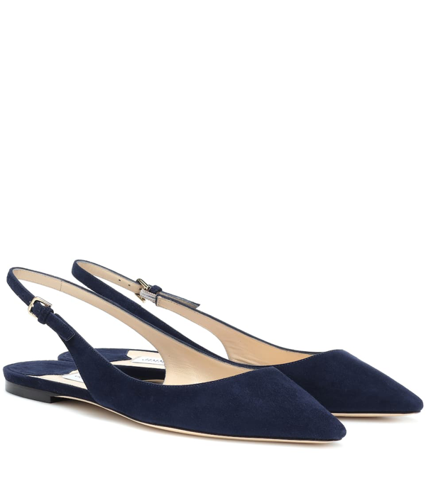 navy suede slingback shoes