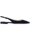 Jimmy Choo Erin Suede Slingback Point-toe Flats In Blue