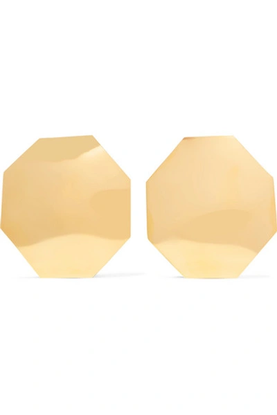 Annie Costello Brown Zyed Gold-tone Earrings