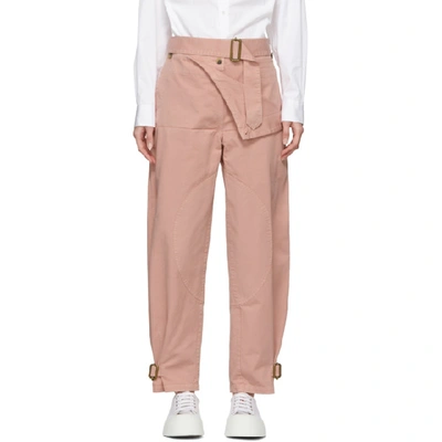 Jw Anderson Folded-front Utility Trousers In Pink