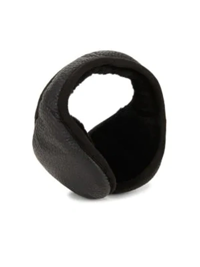 Ugg Shearling Lined Leather Earmuffs In Black | ModeSens display picture 3