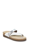 Mephisto Helen Mix Sandal In White/ Nickel Leather