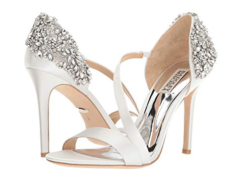 badgley mischka white satin