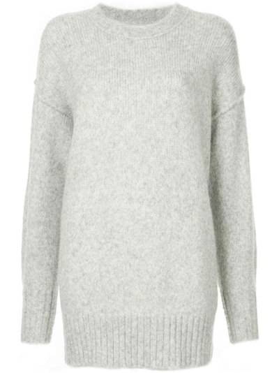 R13 Oversized Mélange Knitted Sweater In Grey