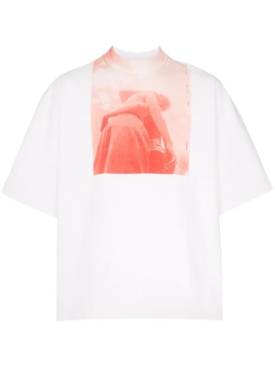 Jil Sander Graphic Print Cotton T In White,orange