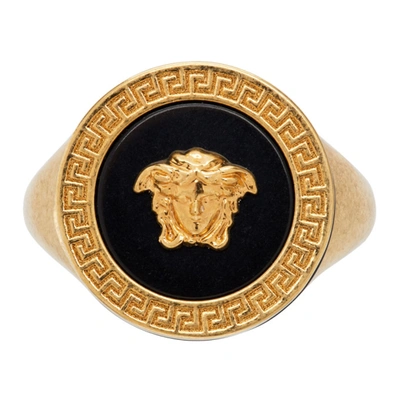 Versace Men's Tribute Medusa Head Ring In Gold