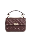 Valentino Garavani Medium Rockstud Matelassé Quilted Leather Crossbody Bag In Rubin