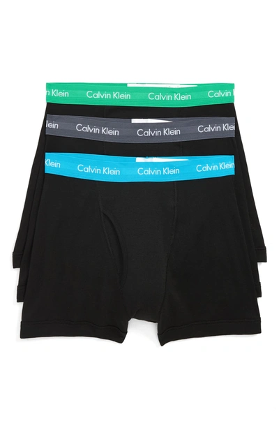 Calvin Klein 3-pack Boxer Briefs In Black Mistral/ Sea/ Impulsive