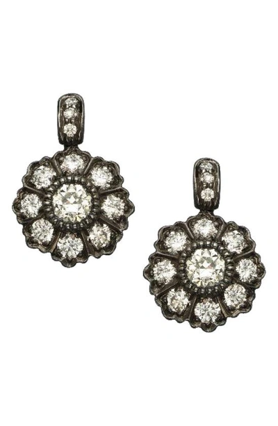 Sethi Couture Ivy Old Mine Diamond Drop Earrings In Black