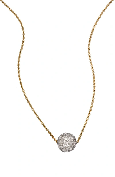 Sethi Couture Diamond Pave Ball Pendant Necklace In Yellow Gold/ Diamond