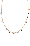 Sethi Couture Black Diamond Drop Necklace In Rose Gold/ Diamond