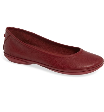 Camper Right Nina Ballet Flat In Red Leather