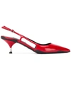 Prada Slingback Patent-leather Pumps In Red