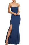 Dress The Population Ellen Strapless Gown In Pacific