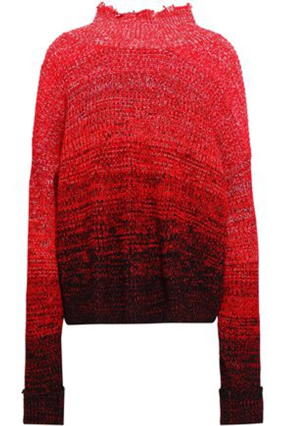 Helmut Lang Woman Dégradé Wool-blend Sweater Red