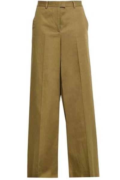 Red Valentino Woman Stretch-gabardine Wide-leg Pants Army Green