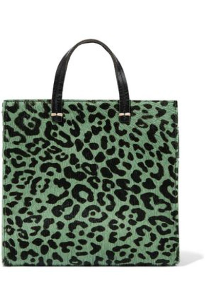 Clare V Woman Petit Simple Calf Hair-paneled Leather Shoulder Bag Animal Print