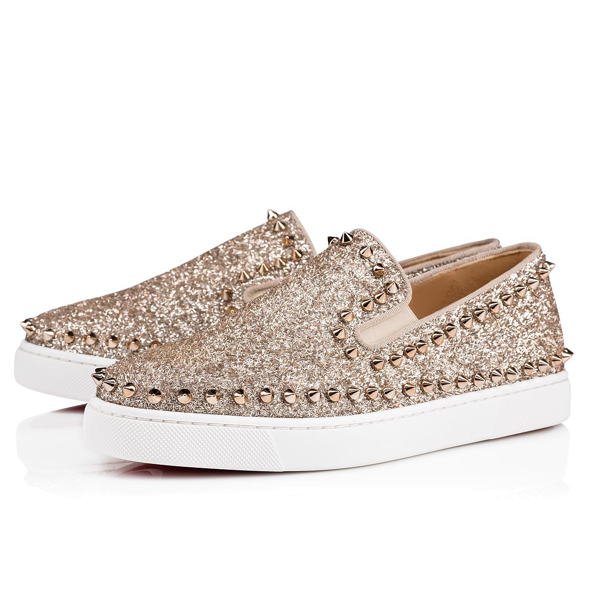 Christian Louboutin Pik Boat Woman Flat In Perle/met Colombe | ModeSens