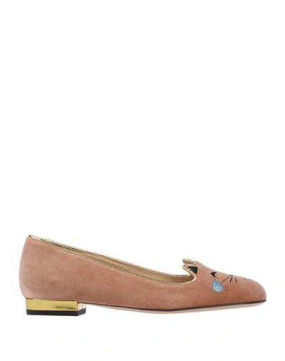 Charlotte Olympia Ballet Flats In Pastel Pink